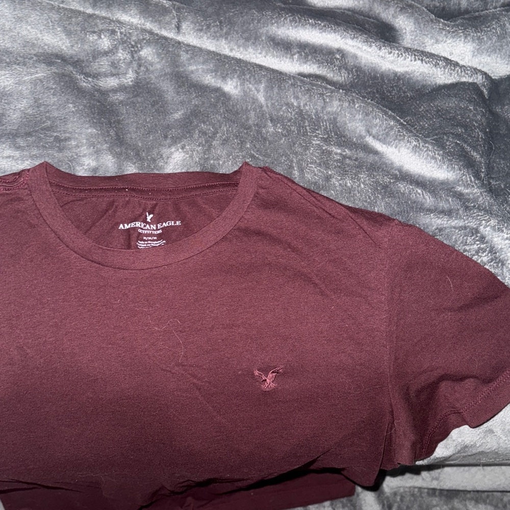 American Eagle Outfitters Men's Burgundy Tee